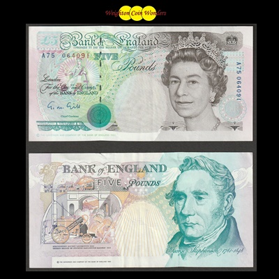 1990 Bank of England £5 Note (A75)